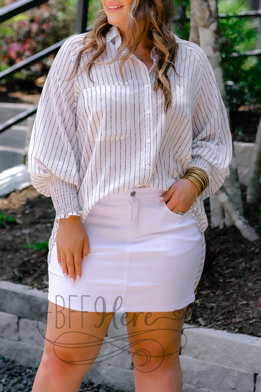 Nova White Denim Skirt - BFF Here