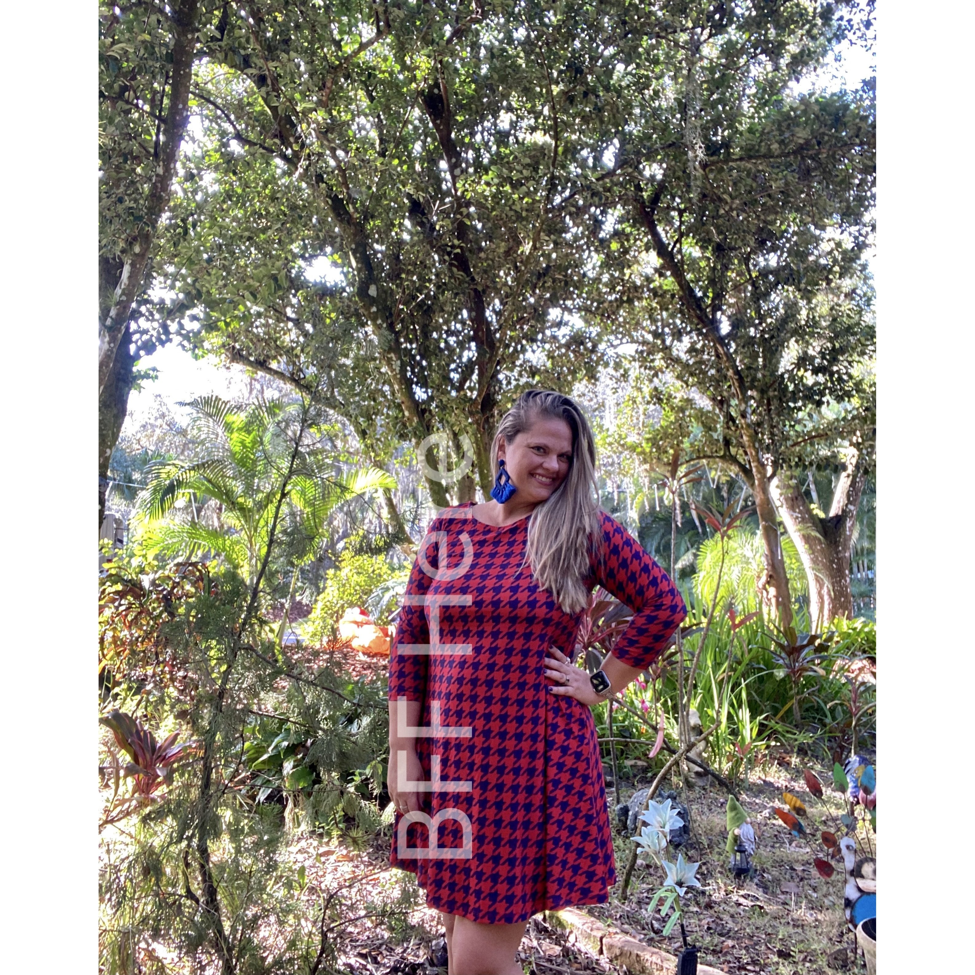 Sydney Houndstooth Dress with Pockets - BFF Here
