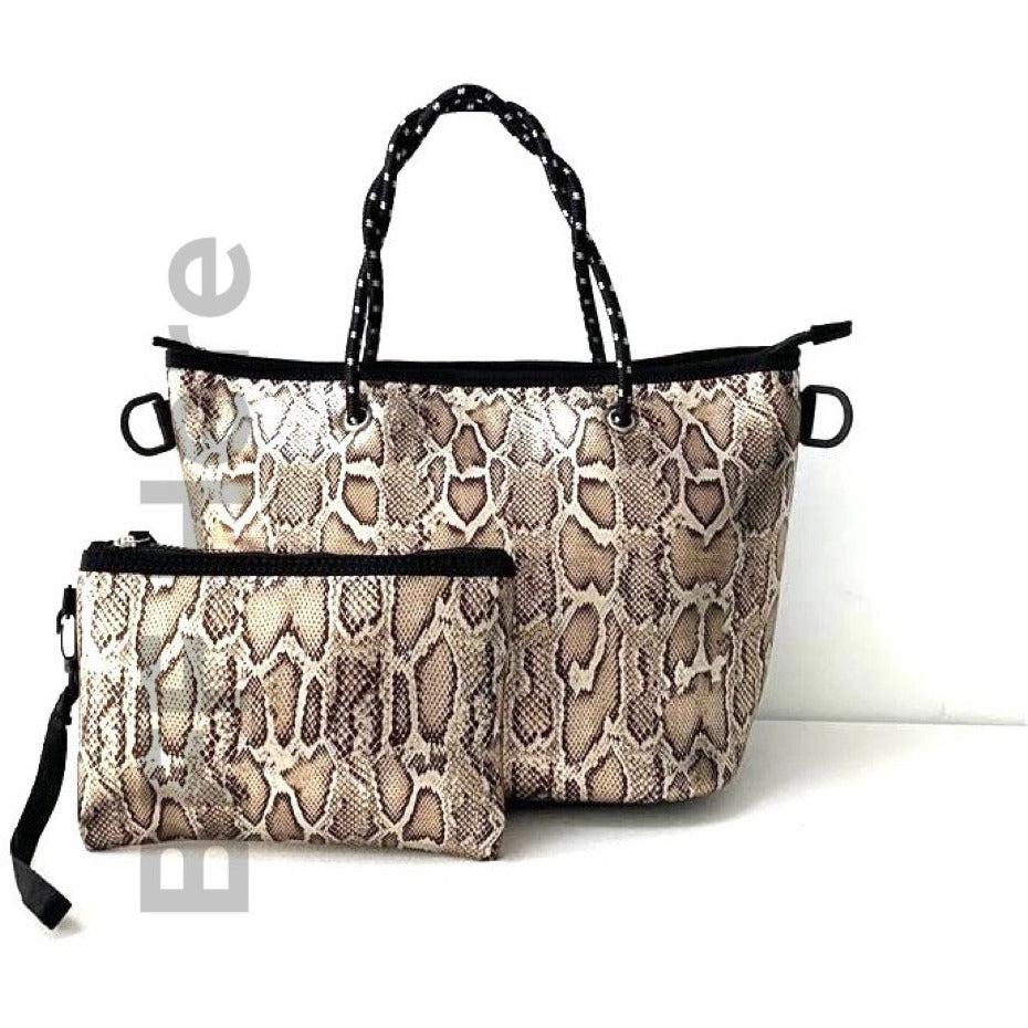 Neoprene Mini Tote Set -- Golden Snake - BFF Here