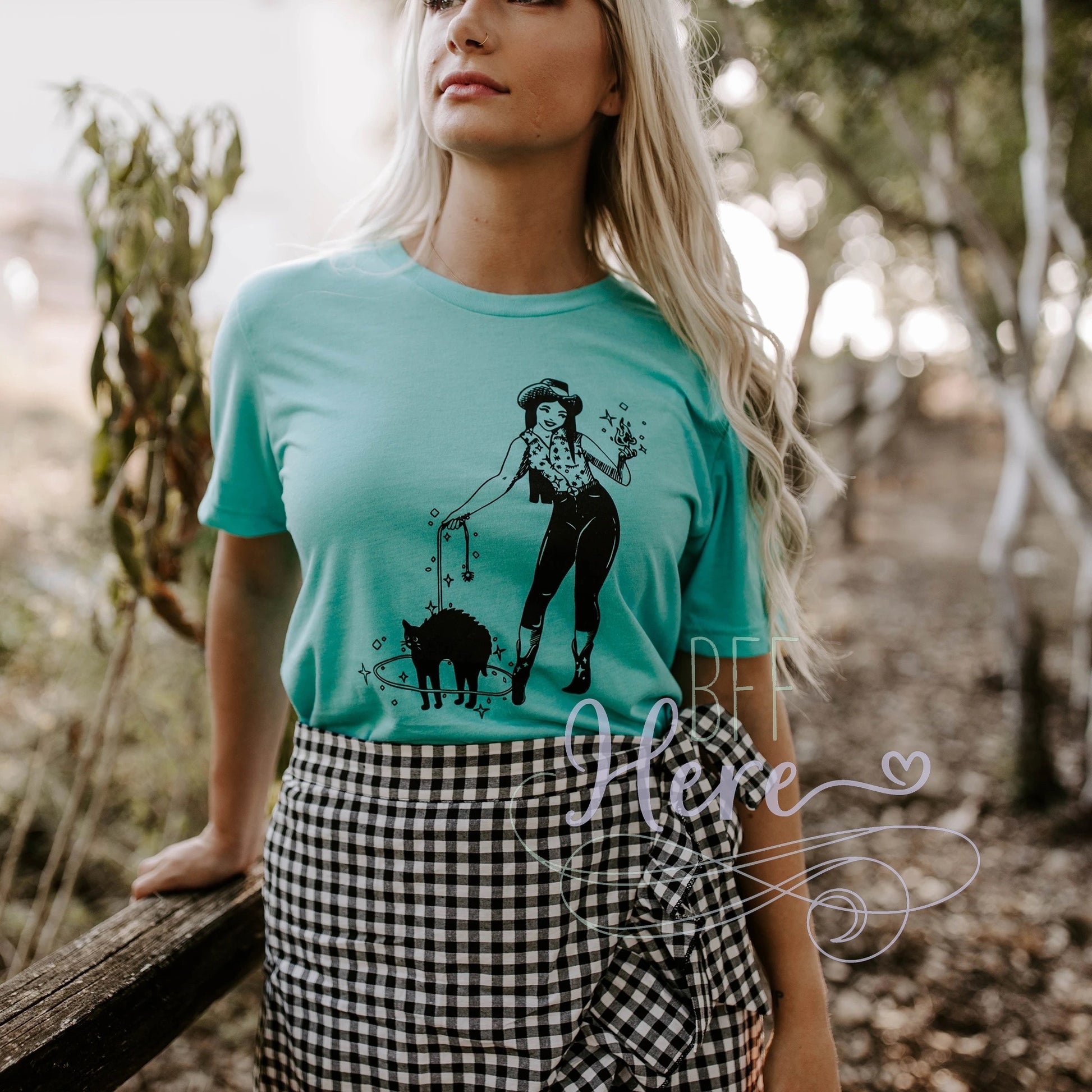 Sassy Cowgirl T-Shirt -- Sea Green - BFF Here