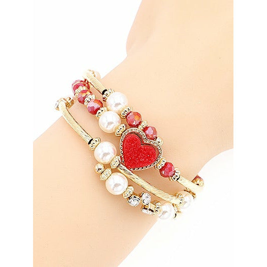 Betty Pearl Heart Wrap Bracelet - BFF Here