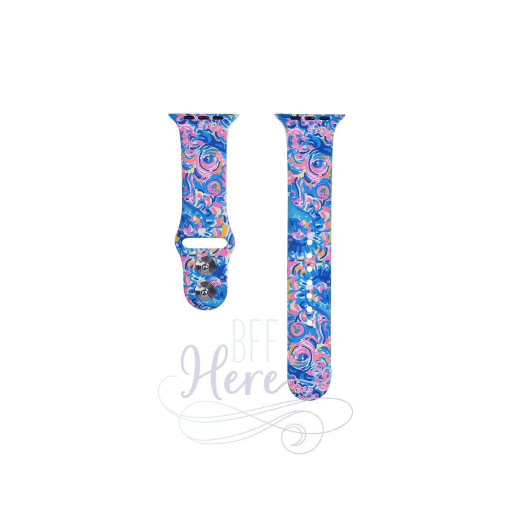 Pink Swirly Silicon Apple Watch Band - BFF Here