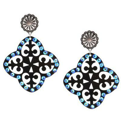 Geometric Quarterfoil Earrings — Choice of Color - BFF Here