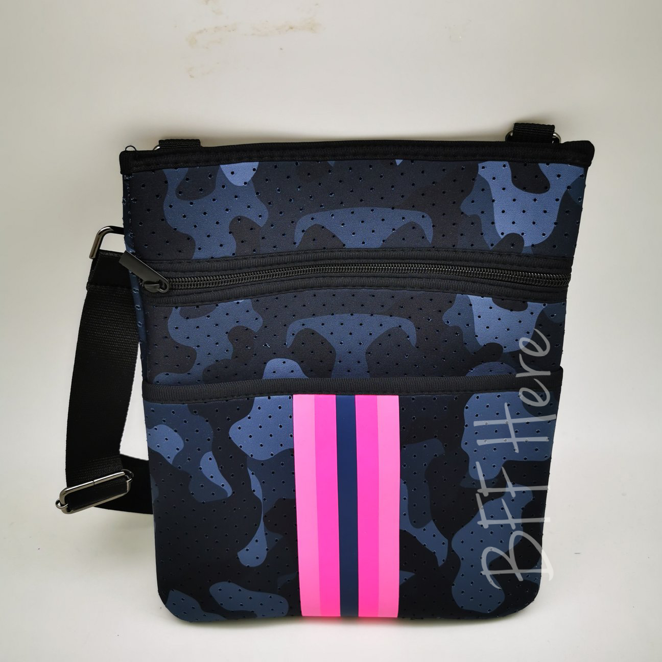 Neoprene Crossbody -- Navy Camo - BFF Here