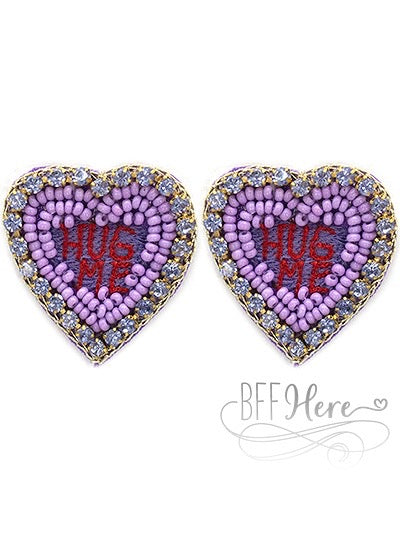 Hug Me Heart Seed Bead Earrings - BFF Here