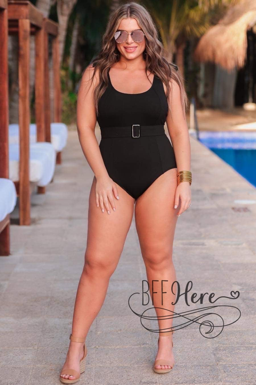 PREORDER—Rooftop Pool Ribbed Swimsuit - BFF Here