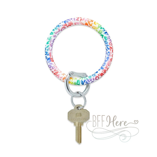 Rainbow Cheetah - Silicone Big O-Key Ring  by Oventure - BFF Here