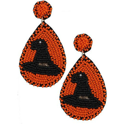 Witches Hat Sead Bead Earrings - BFF Here