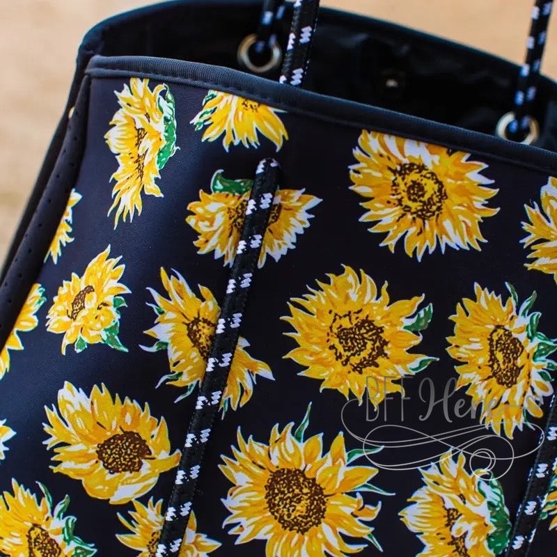 Neoprene Tote -- Sunflowers - BFF Here