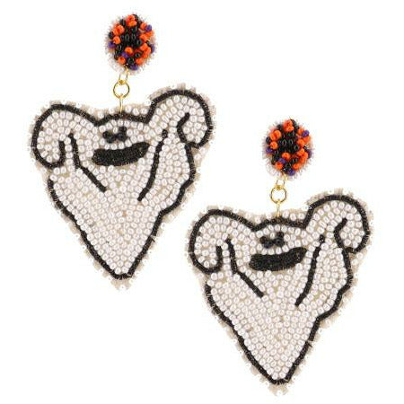 Ghost Seed Bead Earrings - BFF Here