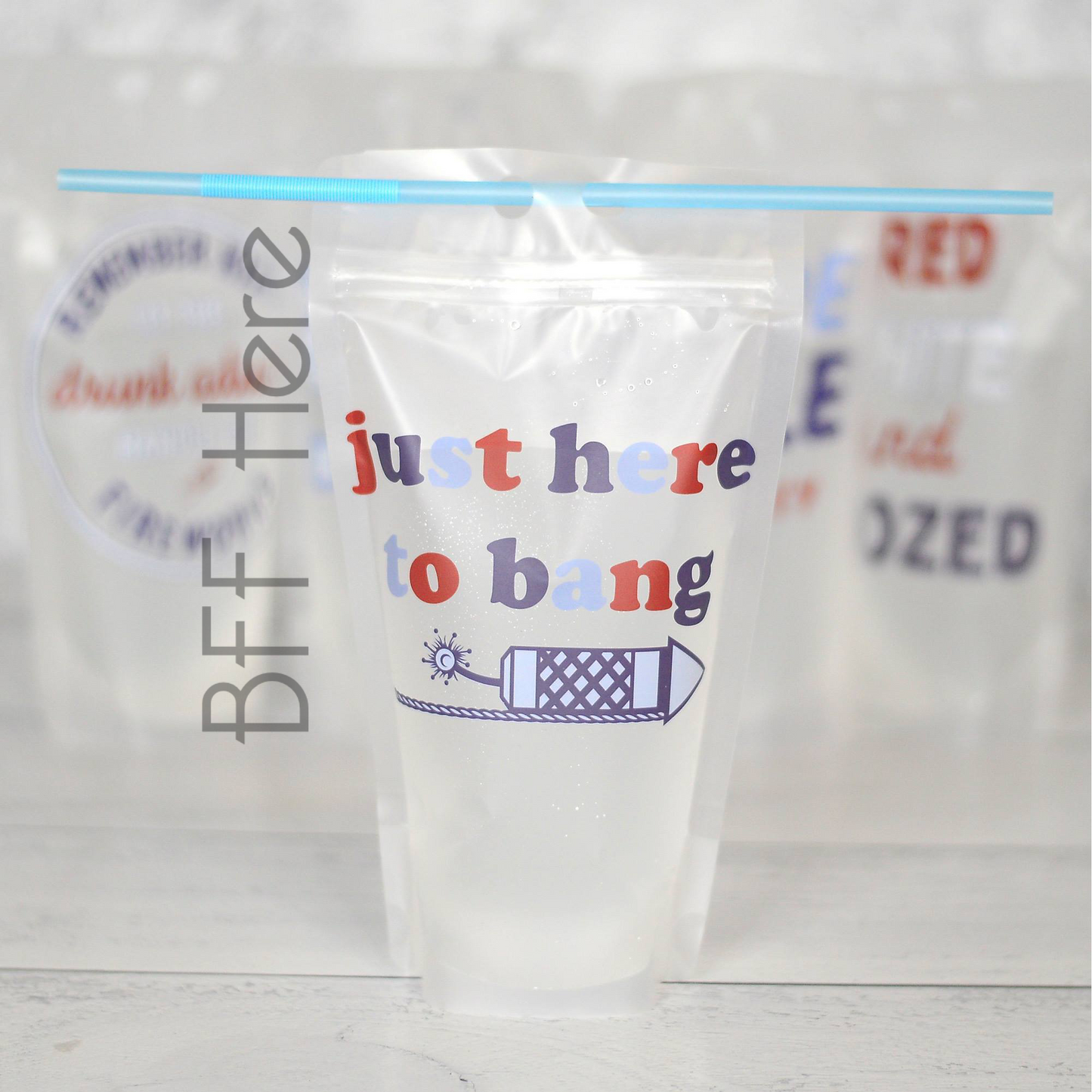 Adult Drink Pouches -- Patriotic - BFF Here