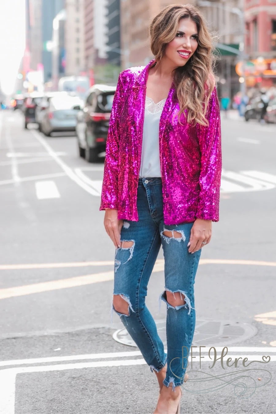 PREORDER-Sequin And The City Blazer - BFF Here