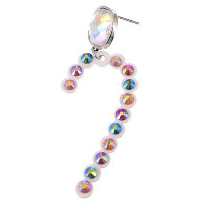 Candy Cane Rhinestone Earrings - BFF Here