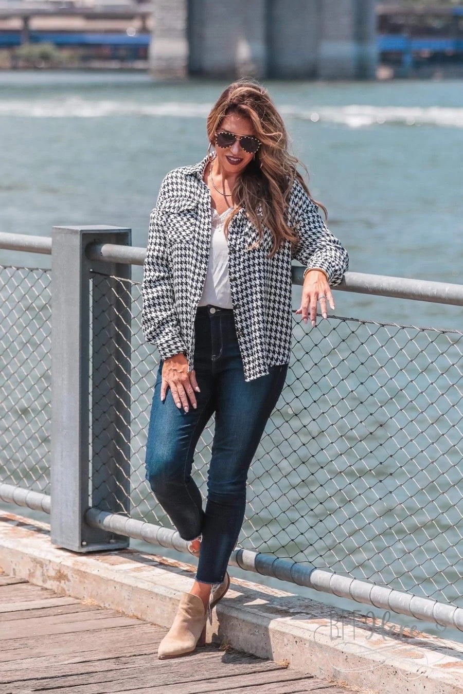 Sonoma Houndstooth Shacket - BFF Here