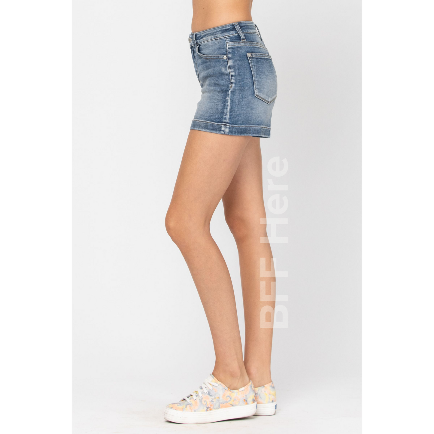 High Waisted Hem Shorts by Judy Blue - BFF Here