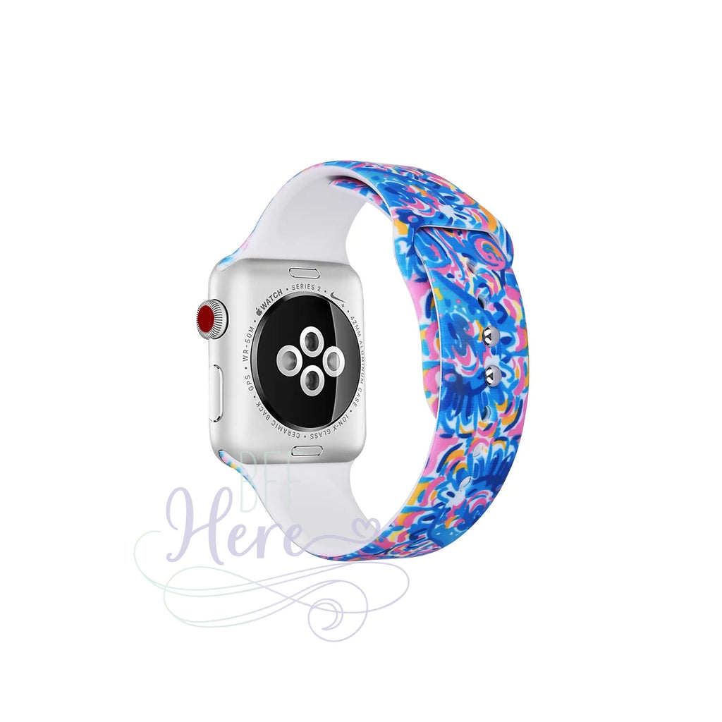 Pink Swirly Silicon Apple Watch Band - BFF Here