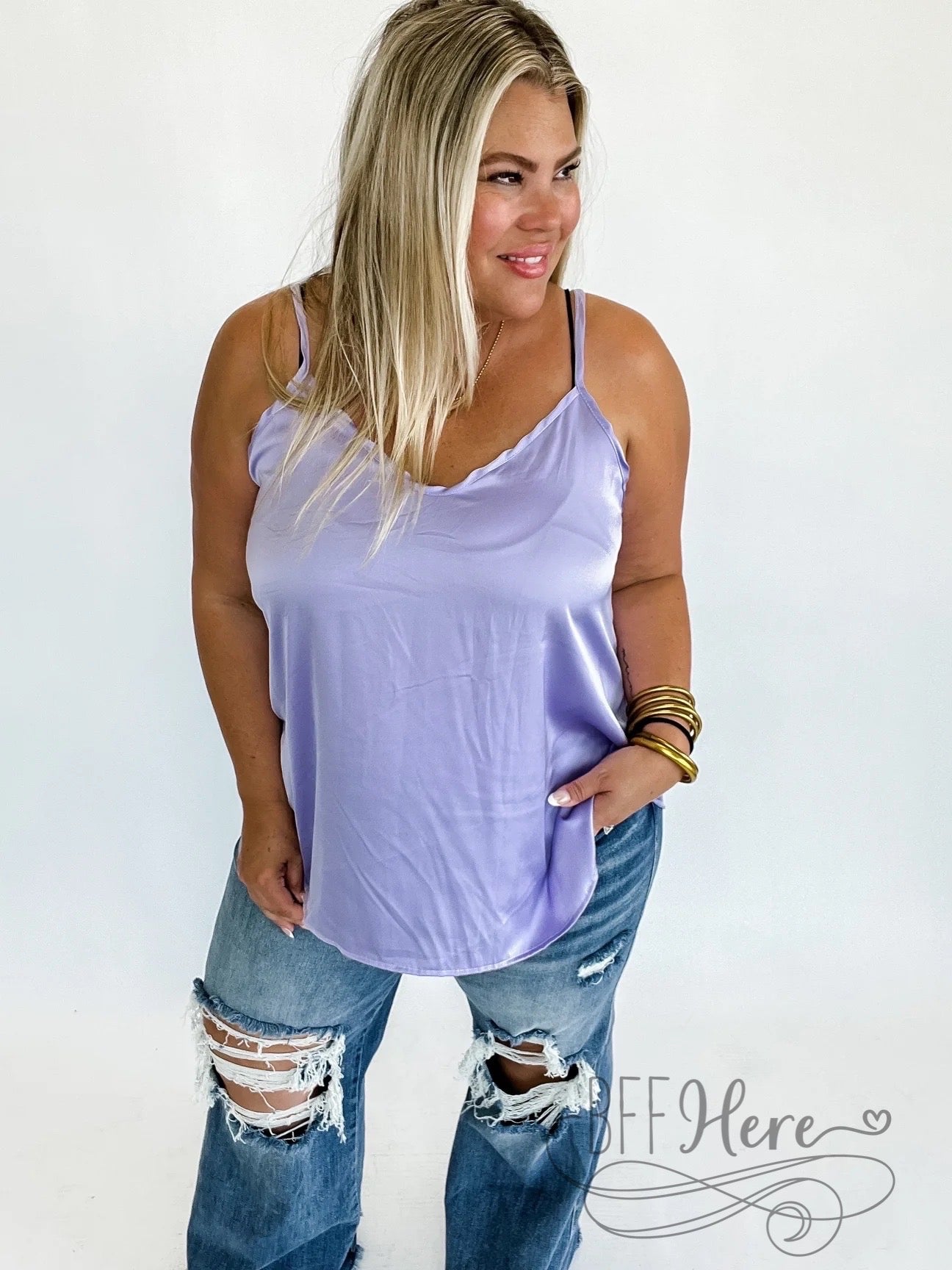 Everyday Satin Tank / Lilac - BFF Here