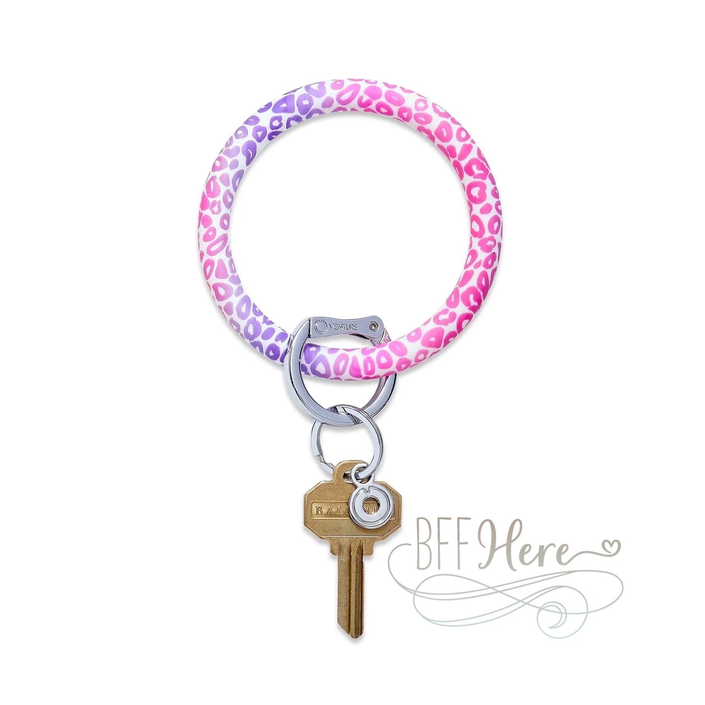 Pink Cheetah - Silicone Big O-Key Ring  by Oventure - BFF Here