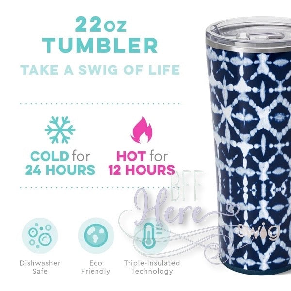 Indigo Isles Tumbler (22oz) by Swig Life - BFF Here