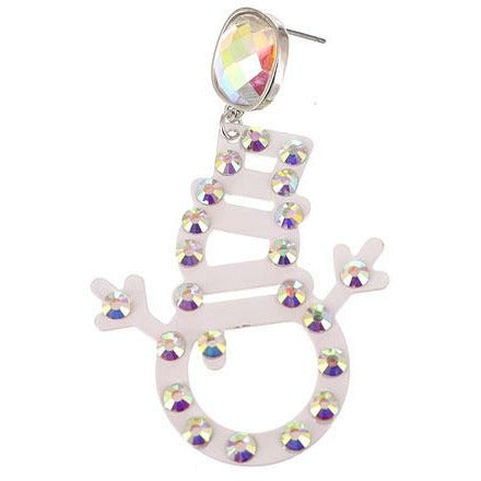 Snowman Rhinestone Earrings - BFF Here