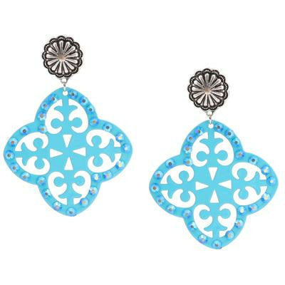 Geometric Quarterfoil Earrings — Choice of Color - BFF Here