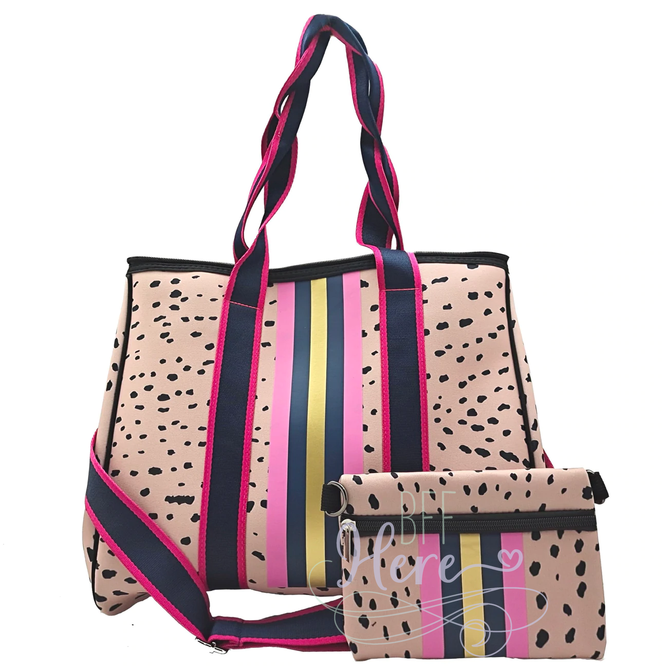 Neoprene Zippered Tote -- Kelly - BFF Here