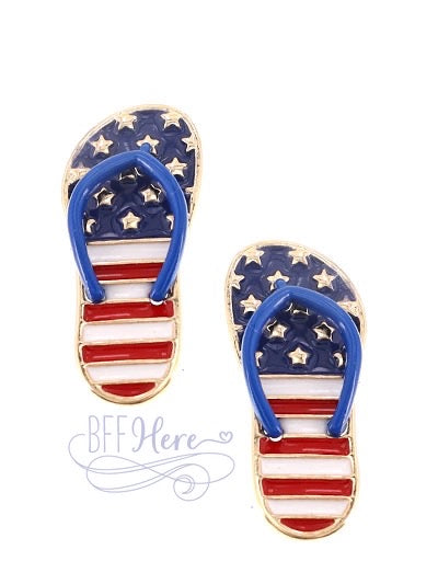 American Flip Flop Earrings - BFF Here