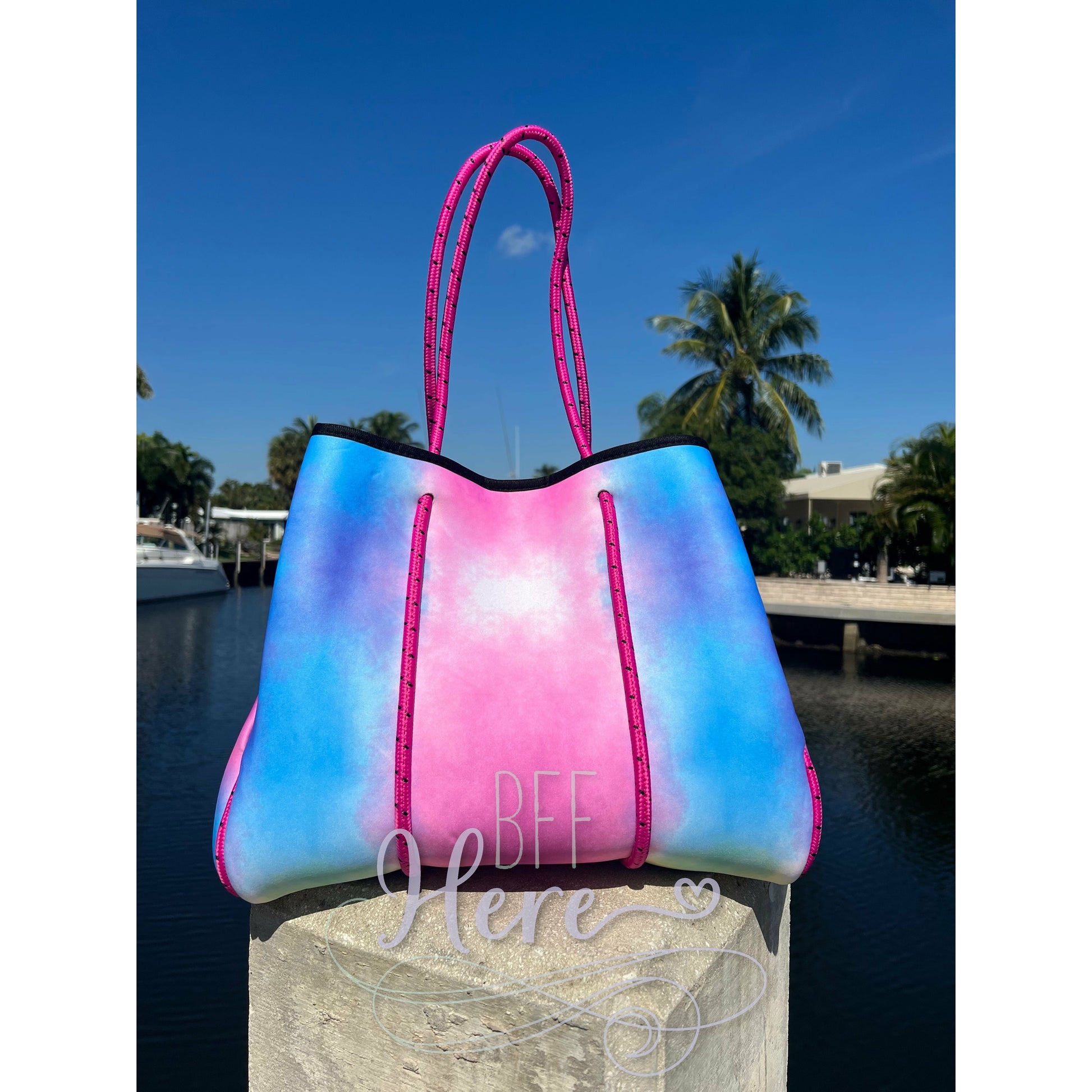 Neoprene Tote -- Candy Sorbet - BFF Here