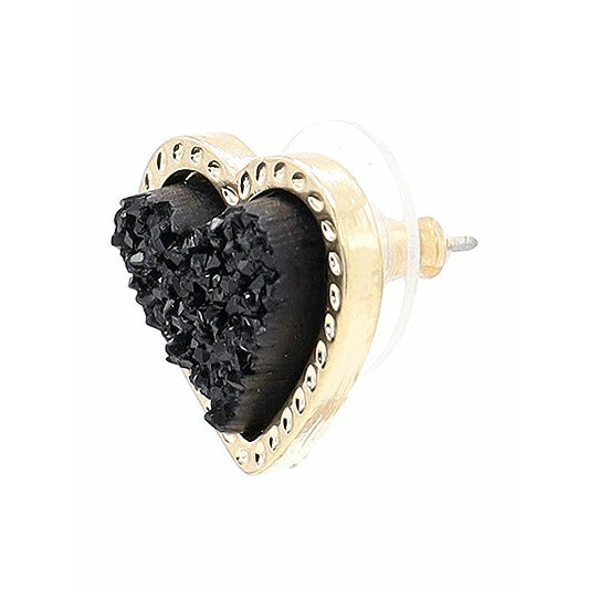 Druzy Heart Earrings - BFF Here