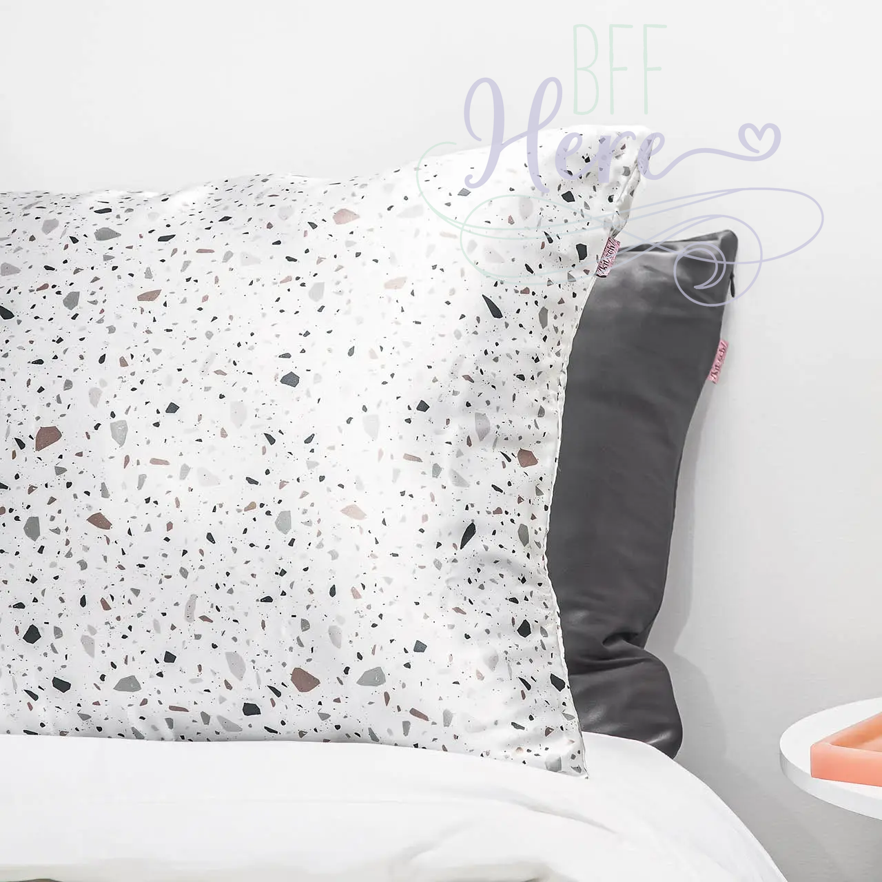 Satin Pillowcase - White Terrazzo - BFF Here