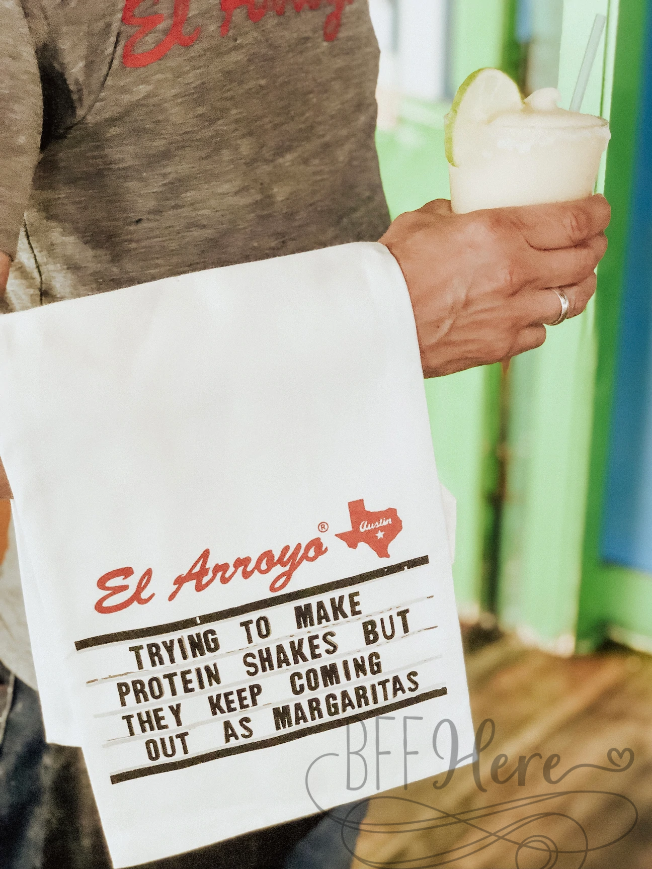 El Arroyo Tea Towel - Protein Shakes - BFF Here