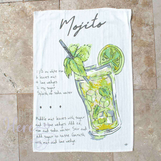 Mojito Recipe Bar Towel - BFF Here