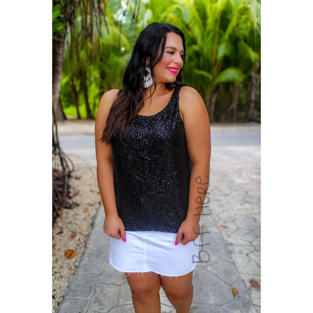 Night Of Luxury Sequin Tank - BFF Here