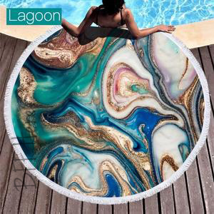 Round Beach Towel -- Lagoon - BFF Here