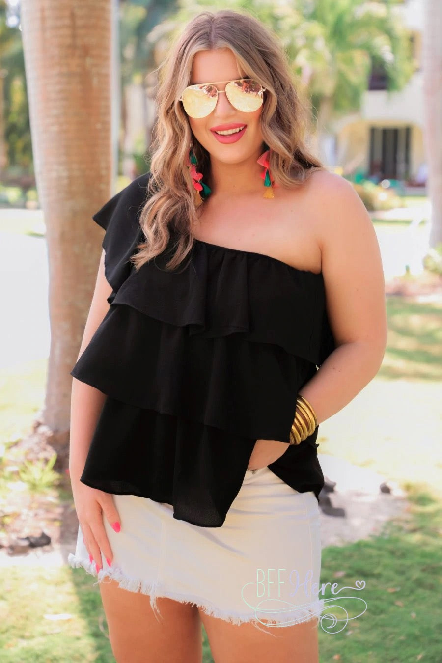 Out In The Sun Ruffle Top - BFF Here