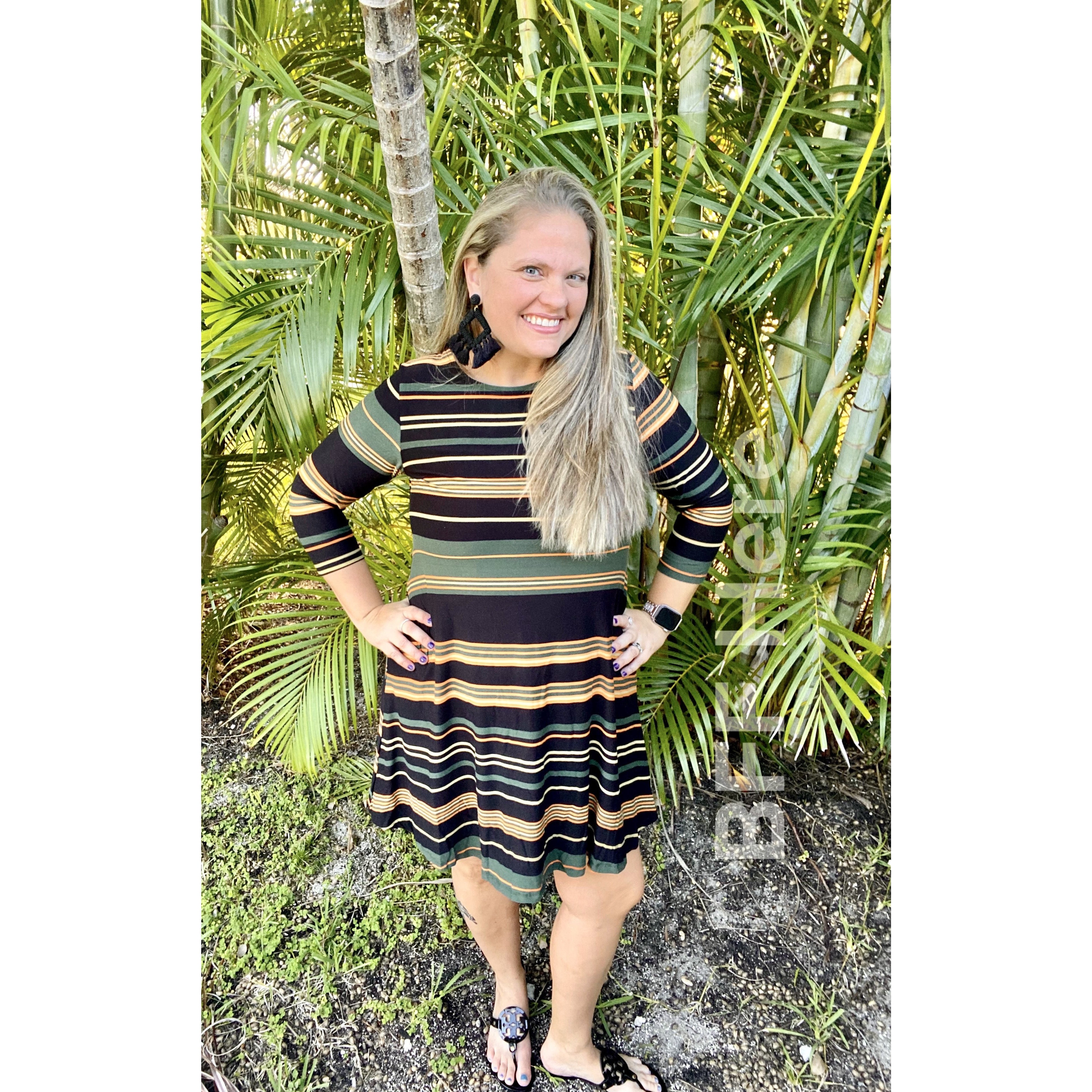 Brie Multi-Striped Swing Dress with Pockets - BFF Here