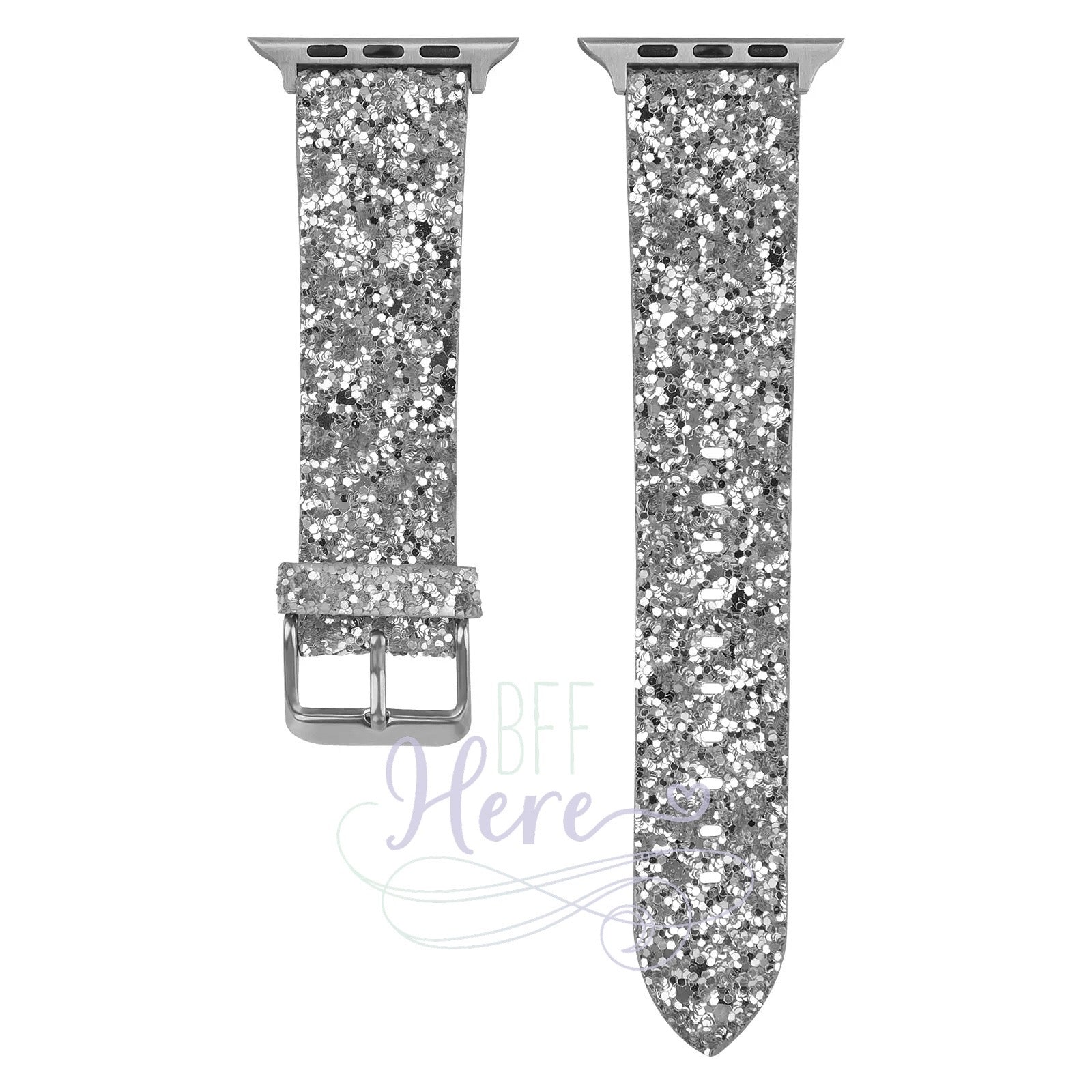 Shiny Glitter Leather Apple Watch Bands -- Choice of Color - BFF Here