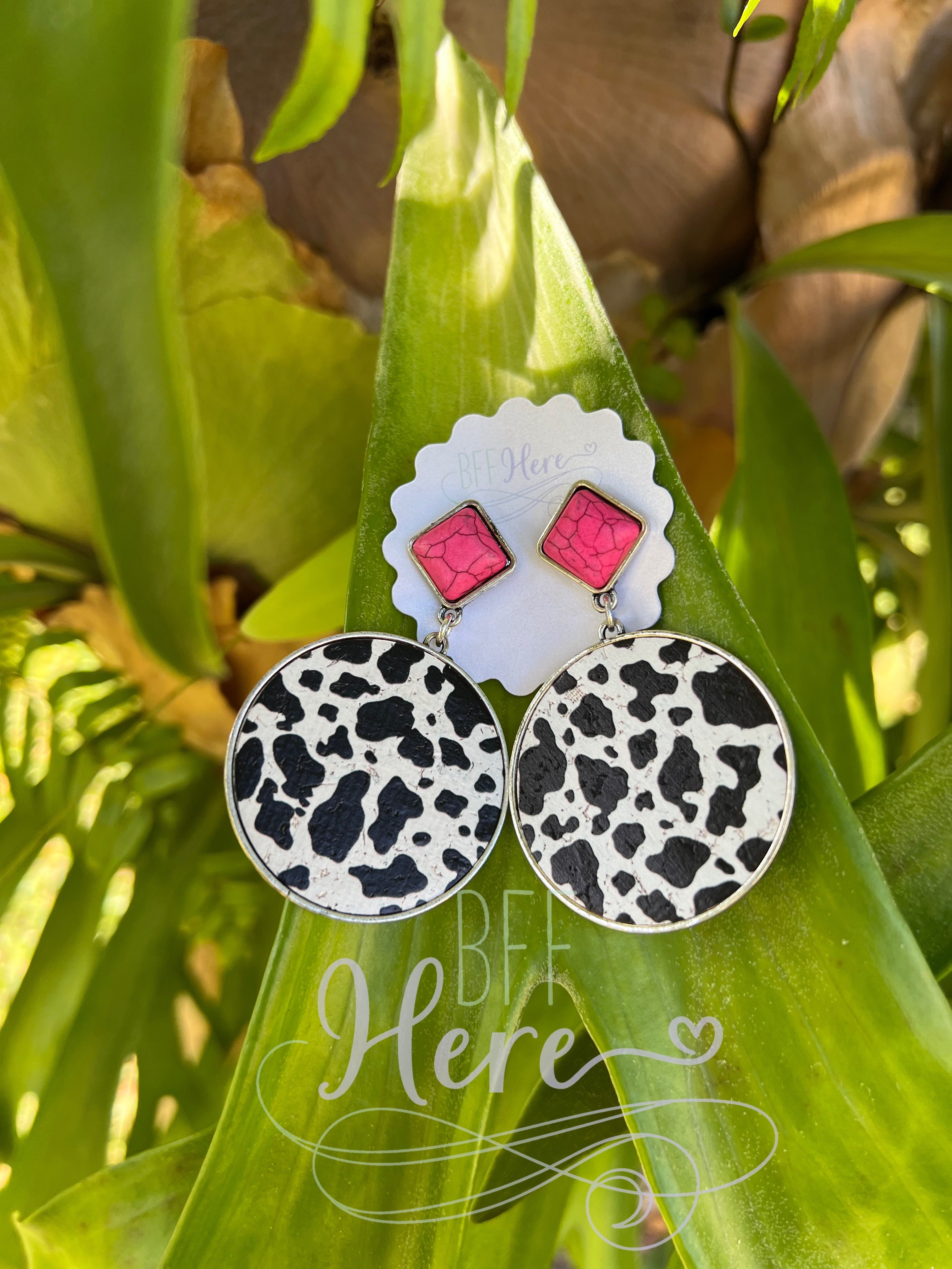 Maverick Animal Print Circle Earrings - BFF Here