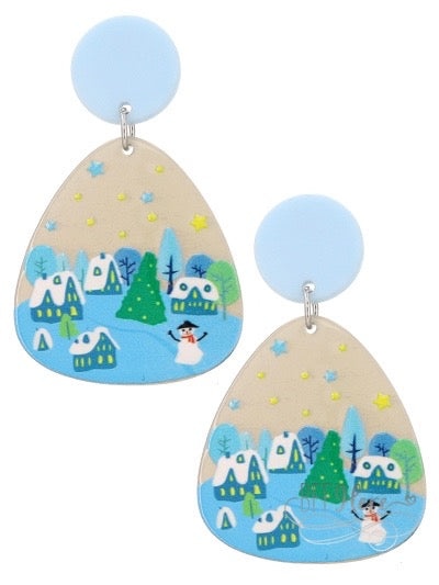 Snow Village Earrings - BFF Here