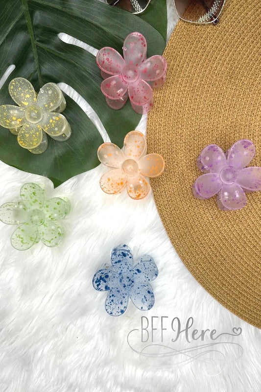 Speckled Flower Clip — Choice of Color - BFF Here