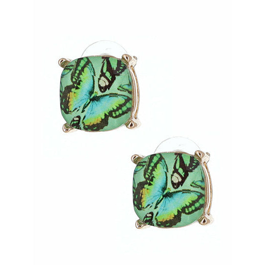 Butterfly Stud Earrings -- Mint - BFF Here