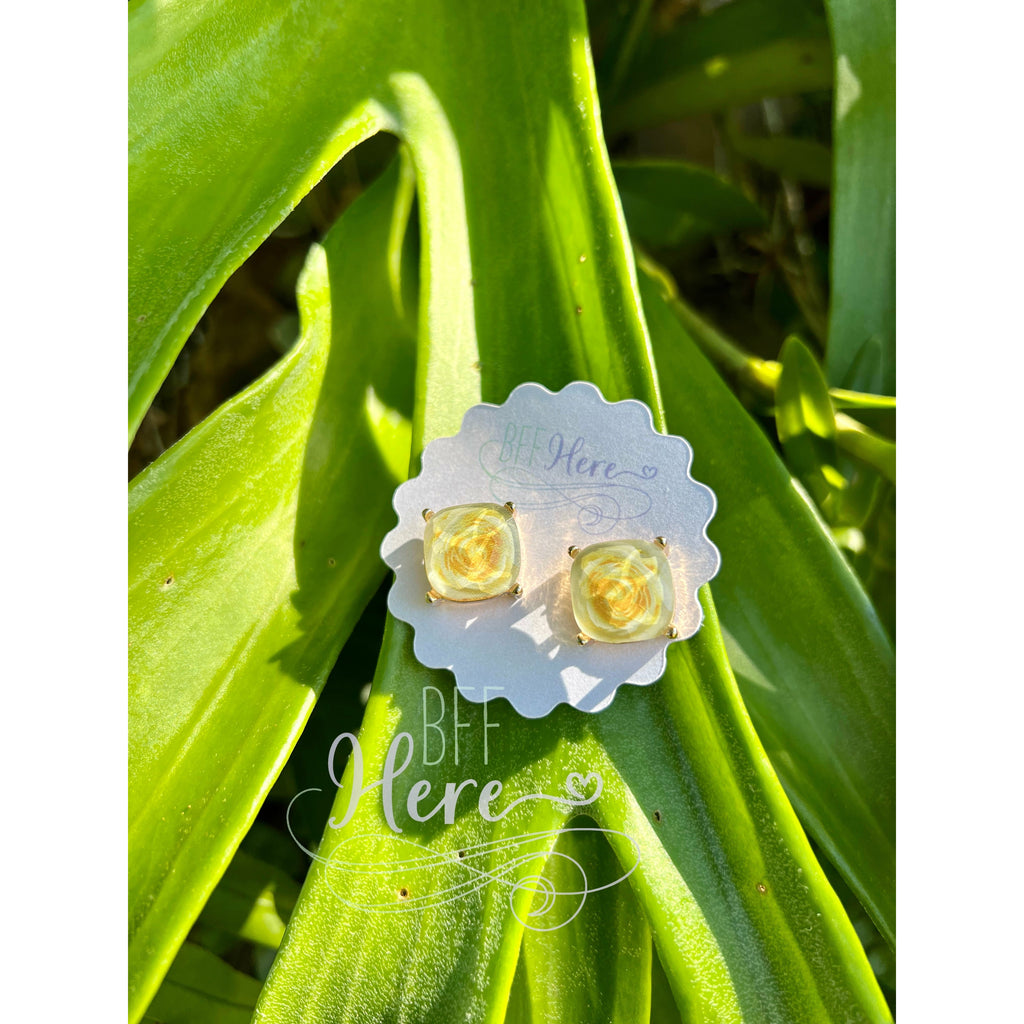 Rosebud Stud Earrings --Ivory - BFF Here