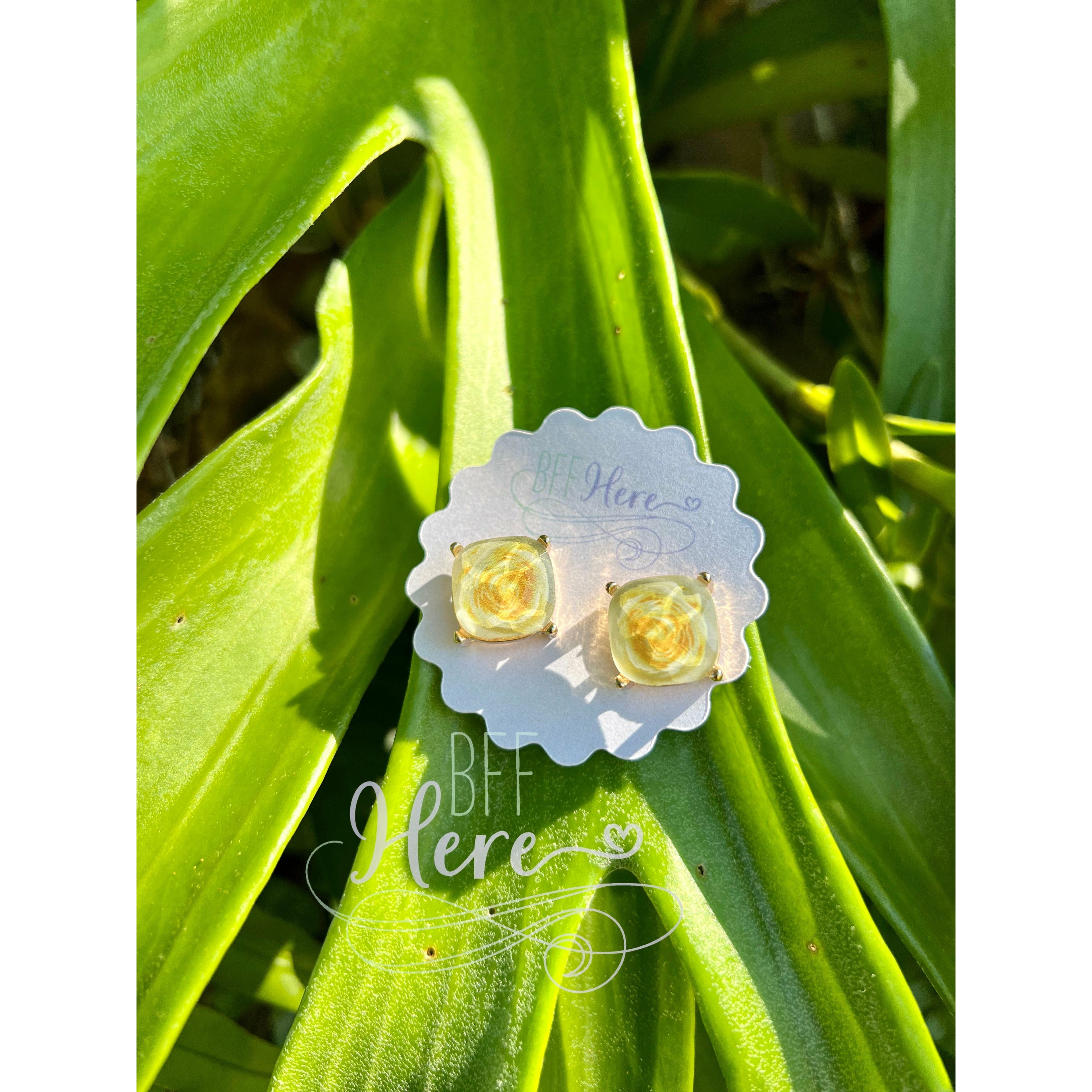 Rosebud Stud Earrings --Ivory - BFF Here