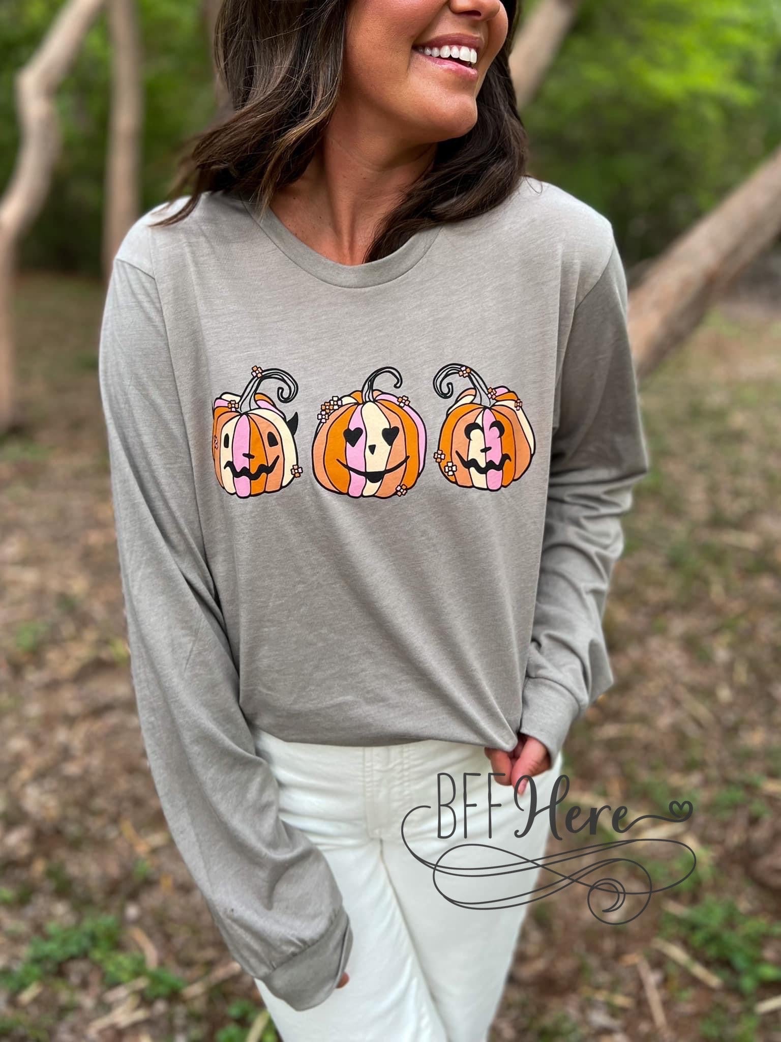 3 Pumpkins Long Sleeve T-Shirt - BFF Here