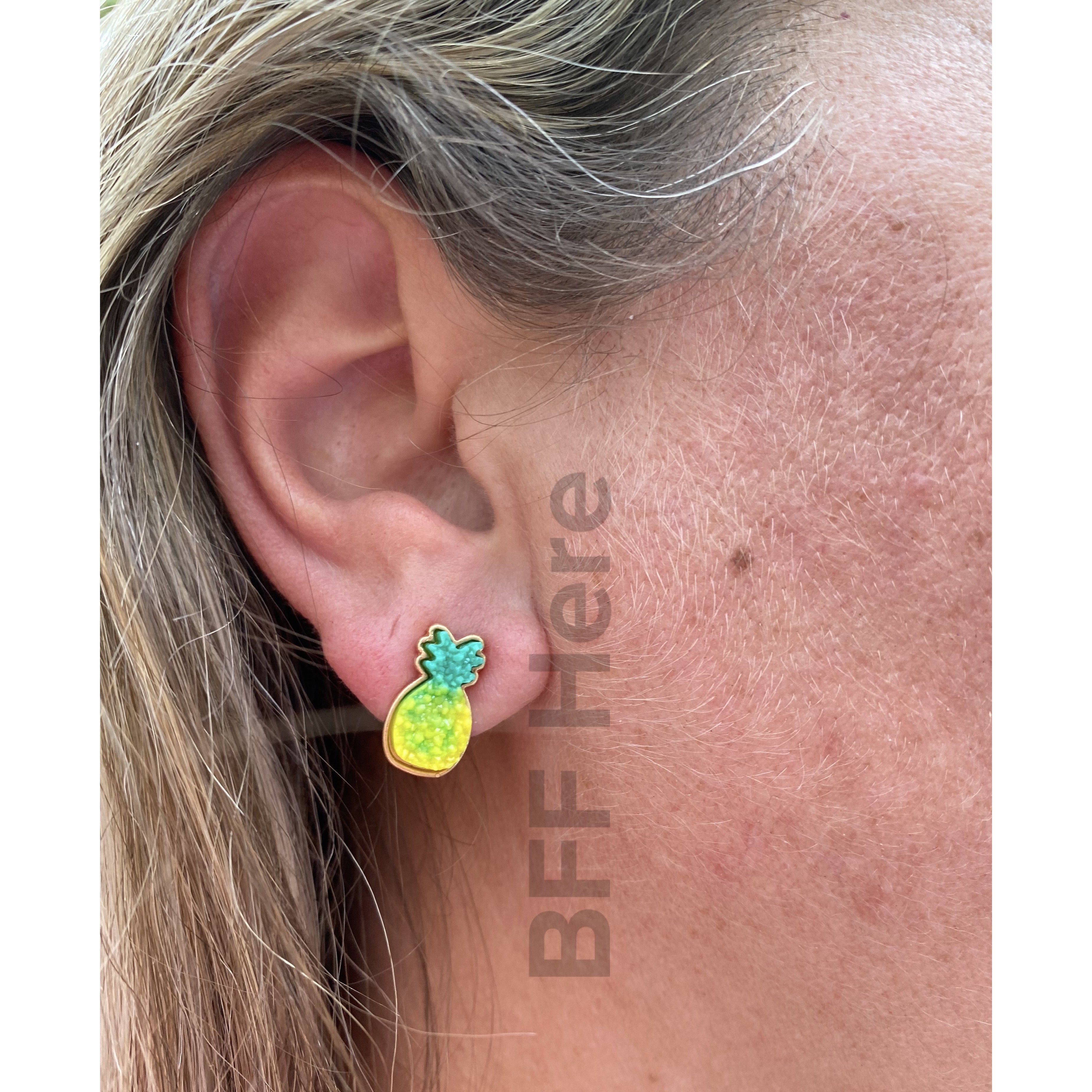 Pineapple Druzy Earrings - BFF Here