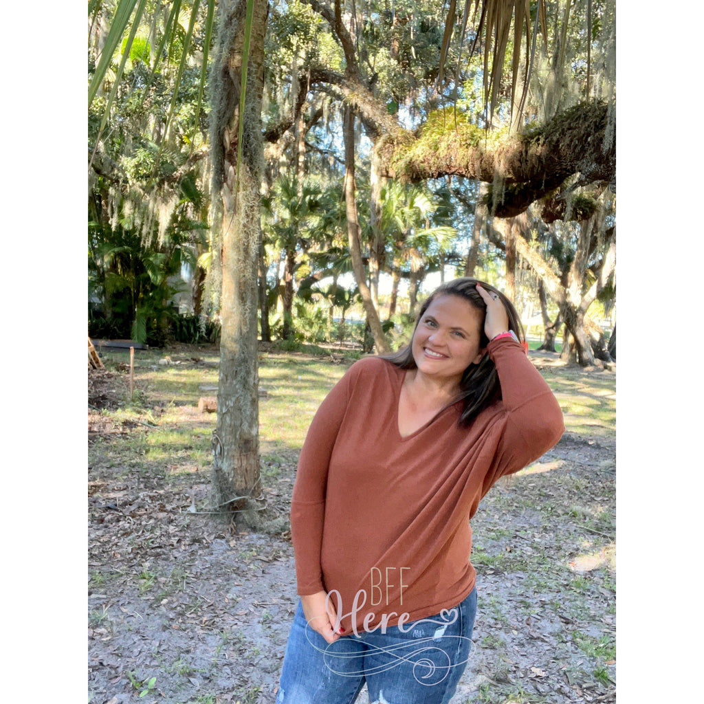 Melanie Dolman Top -- Rust - BFF Here