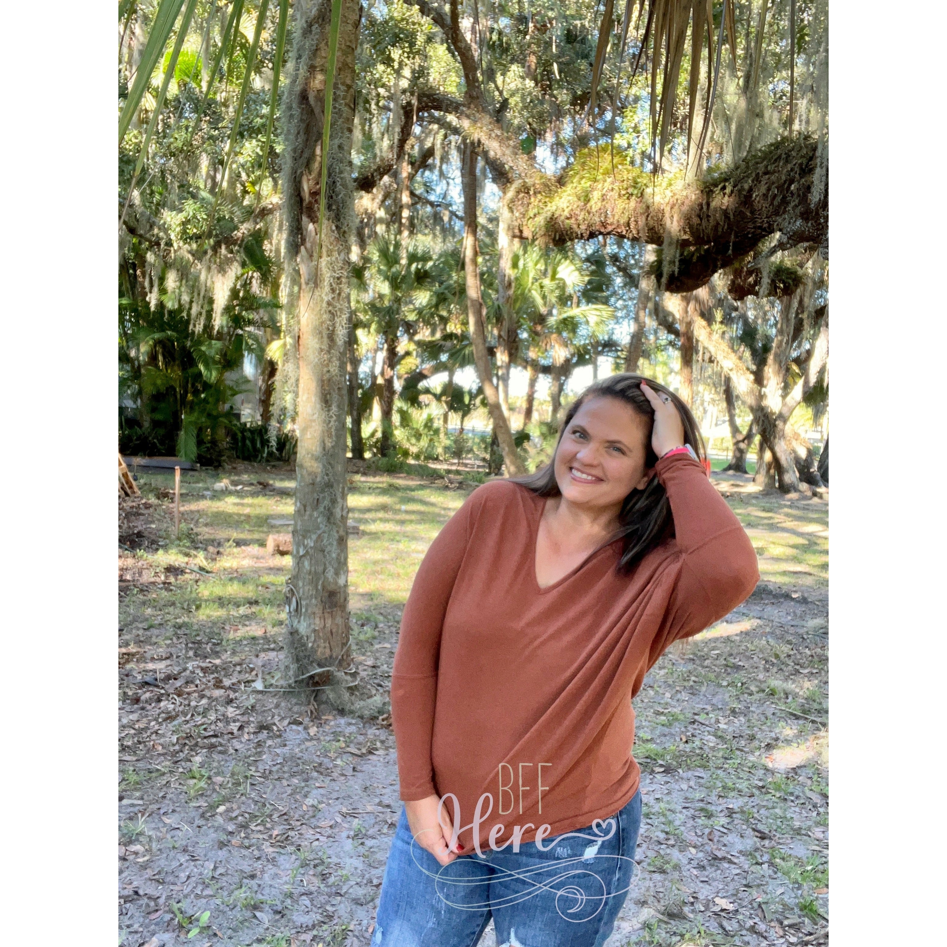 Melanie Dolman Top -- Rust - BFF Here