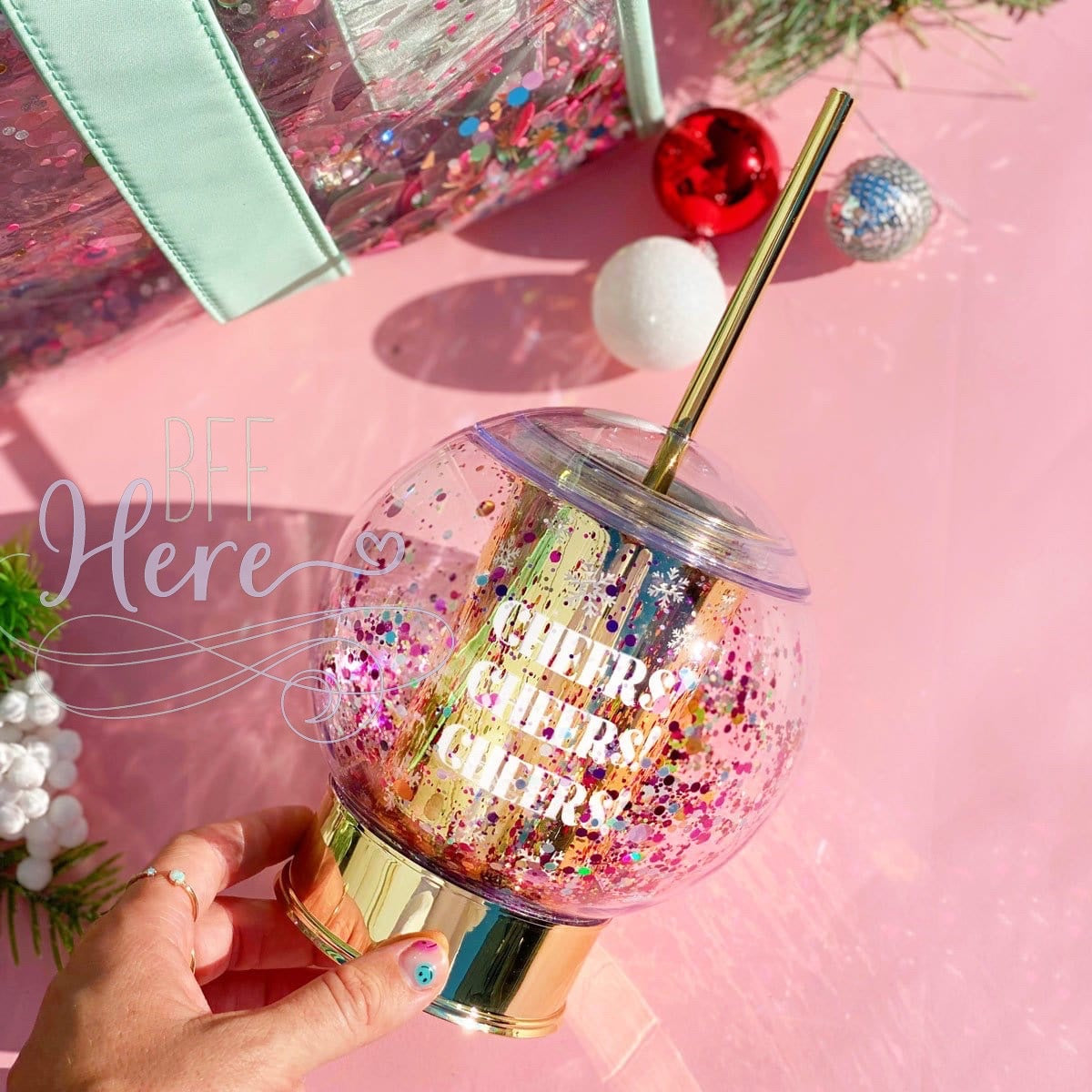 Cheers Snowglobe Sipper by Packed Party - BFF Here