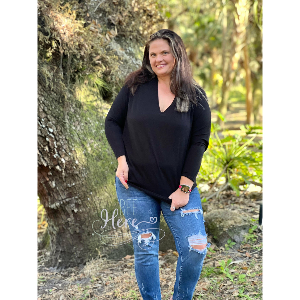 Melanie Dolman Top -- Black - BFF Here