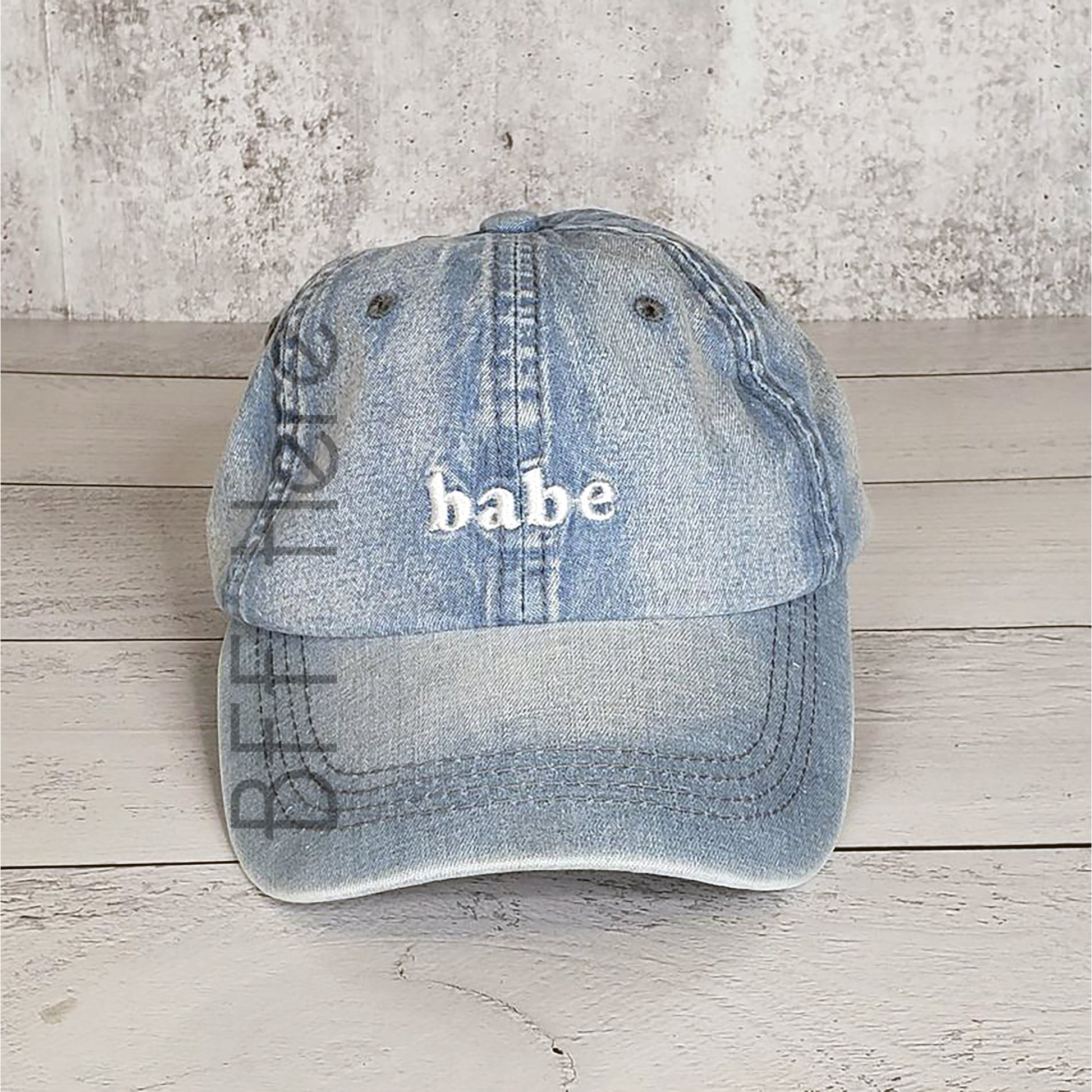 Babe Light Denim Acid Wash Hat - BFF Here